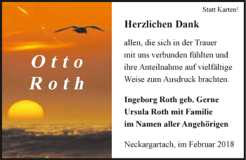 Traueranzeige von Otto Roth 