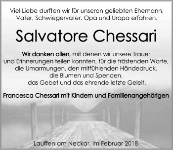 Traueranzeige von Salvatore Chessari 