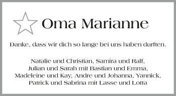 Traueranzeige von Marianne Jankowski 