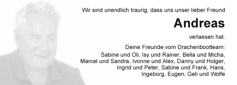  Traueranzeige für Andreas Fischer vom 11.04.2018 aus 