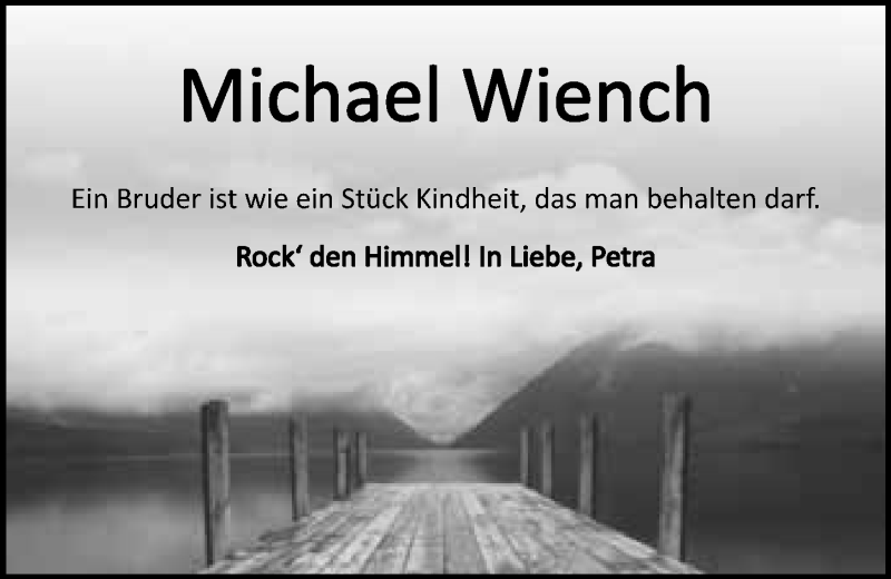  Traueranzeige für Michael Wiench vom 19.05.2018 aus 