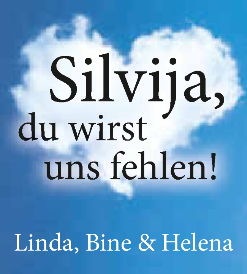  Traueranzeige für Silvija Stiegele vom 19.05.2018 aus 