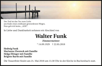 Traueranzeige von Walter Funk 