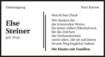 Traueranzeige von Else Steiner 
