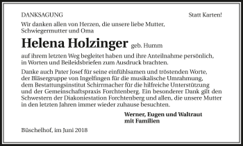 Traueranzeige von Helena Holzinger 