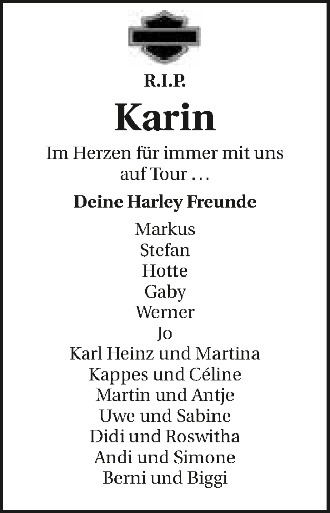  Traueranzeige für Karin Schäfter vom 13.06.2018 aus 