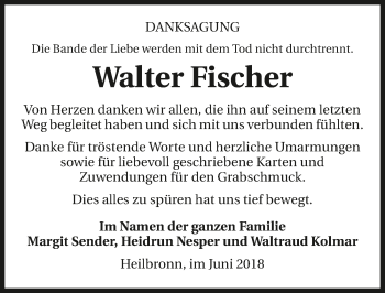 Traueranzeige von Walter Fischer 