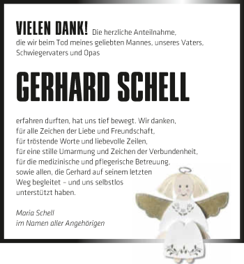 Traueranzeige von Gerhard Schell 
