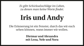 Traueranzeige von Andy  