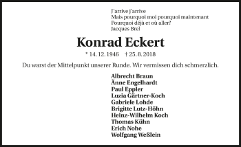 Traueranzeige von Konrad Eckert 
