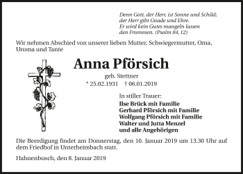 Traueranzeige von Anna Pförsich 
