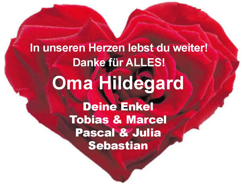  Traueranzeige für Hildegard Herrmann vom 05.01.2019 aus 