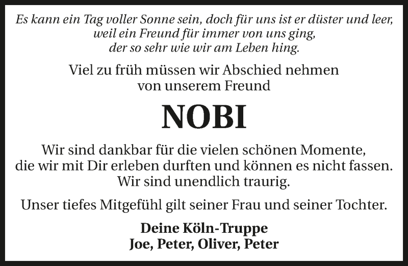  Traueranzeige für Norbert Höge vom 26.01.2019 aus 