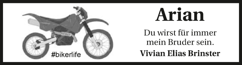  Traueranzeige für Arian Klar vom 02.10.2019 aus 