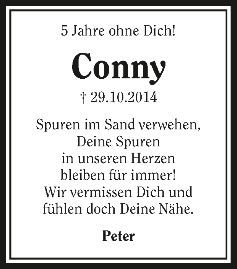  Traueranzeige für Conny  vom 29.10.2019 aus 