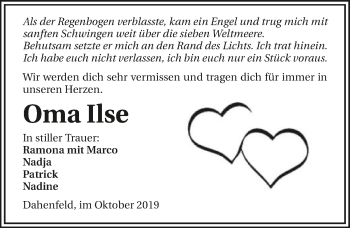Traueranzeige von Ilse Schwarz 