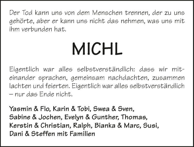  Traueranzeige für Michael Groß vom 22.10.2019 aus 