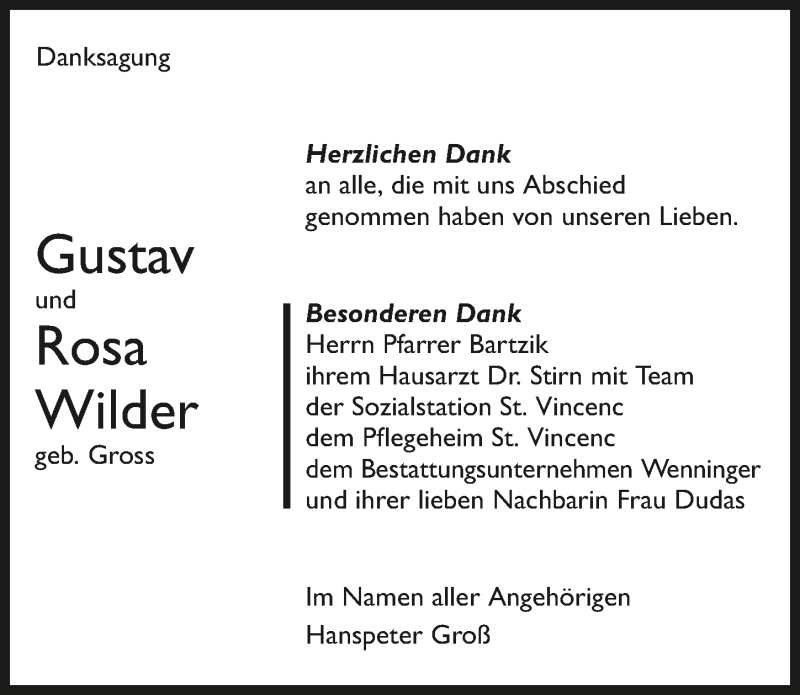  Traueranzeige für Rosa Wilder vom 10.10.2019 aus 