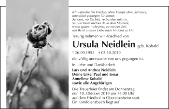 Traueranzeige von Ursula Neidlein 