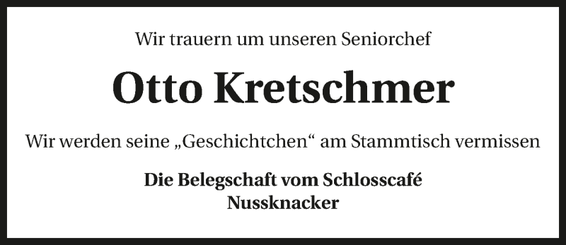  Traueranzeige für Otto Kretschmer vom 22.11.2019 aus 