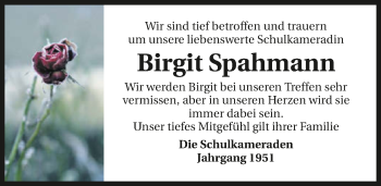 Traueranzeige von Birgit Spahmann 