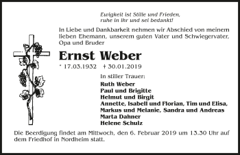 Traueranzeige von Ernst Weber 