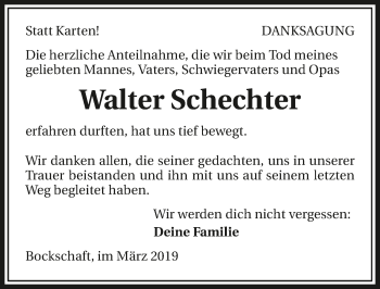 Traueranzeige von Walter Schechter 