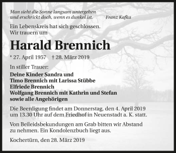 Traueranzeige von Harald Brennich 
