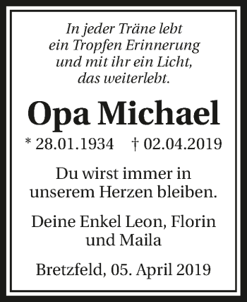 Traueranzeige von Michael  