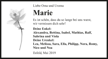 Traueranzeige von Marie Hampp 