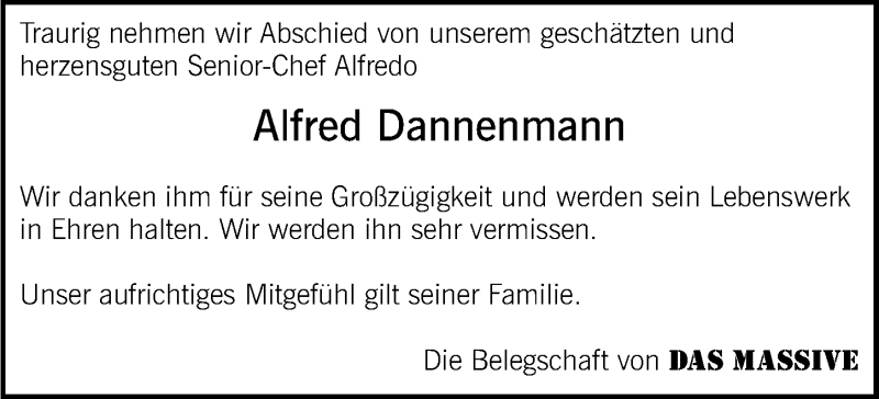  Traueranzeige für Alfred Dannenmann vom 12.06.2019 aus 