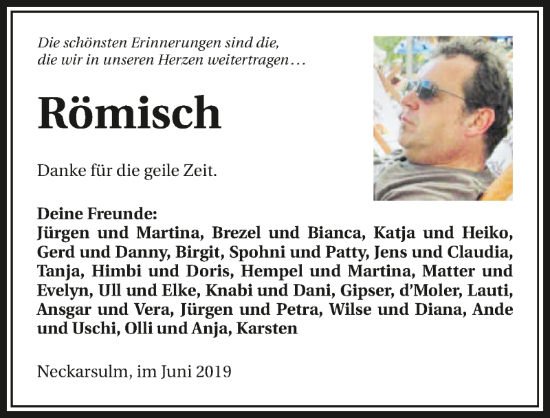  Traueranzeige für Ralf Lohmann vom 19.06.2019 aus 
