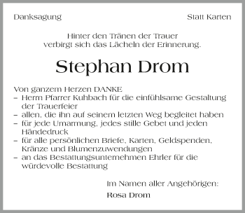 Traueranzeige von Stephan Drom 