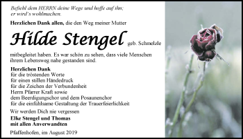 Traueranzeige von Hilde Stengel 