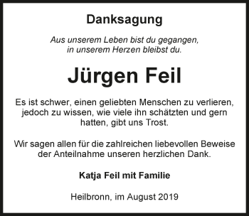 Traueranzeige von Jürgen Feil 