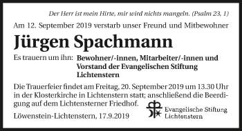 Traueranzeige von Jürgen Spachmann 