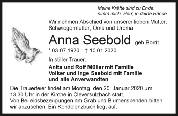 Traueranzeige von Anna Seebold 