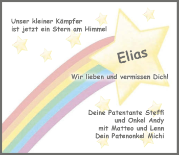 Traueranzeige von Elias Maxim 