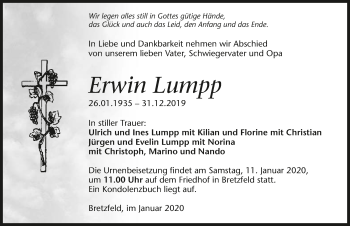 Traueranzeige von Erwin Lumpp 