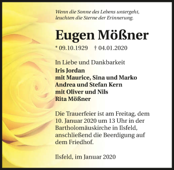Traueranzeige von Eugen Mößner 