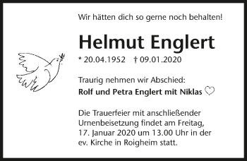 Traueranzeige von Helmut Englert 