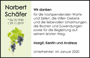 Traueranzeige von Norbert Schäfer 