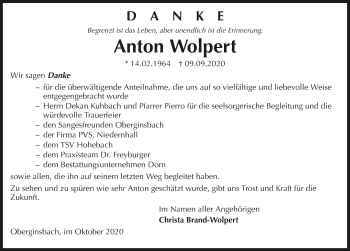 Traueranzeige von Anton Wolpert von GESAMT