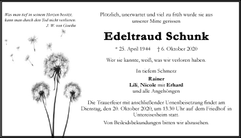 Traueranzeige von Edeltraud Schunk von GESAMT