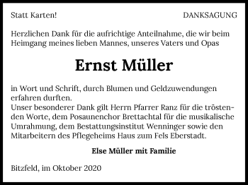 Traueranzeige von Ernst Müller von GESAMT