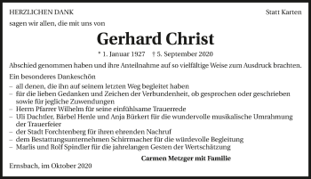 Traueranzeige von Gerhard Christ von GESAMT