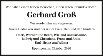 Traueranzeige von Gerhard Groß von GESAMT