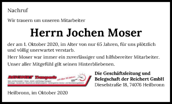 Traueranzeige von Jochen Moser von GESAMT