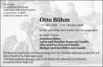 Traueranzeige von Otto Böhm von GESAMT