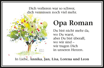 Traueranzeige von Roman Bopp von GESAMT